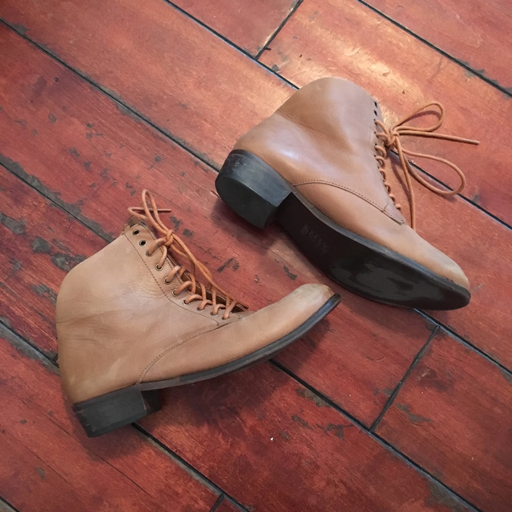 Over the Ankle Lace up Heeled Boot